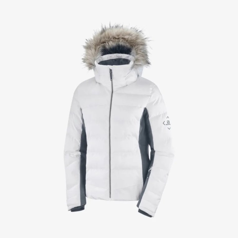 Jaquetas De Esqui Salomon Stormcozy Insulated Hoodie Feminino Branco | PT F48796